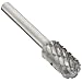 PFERD Cylindrical Carbide Bur, Clog-Resistant, Uncoated (Bright) Finish, Double Cut, Radius End