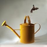 IMAGE OF Saffron Yellow Faux Flow Watering Can Fountain