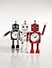 Torre & Tagus Robot Alarm Clock Customizable Charming Futuristic Red Metal Time Piece