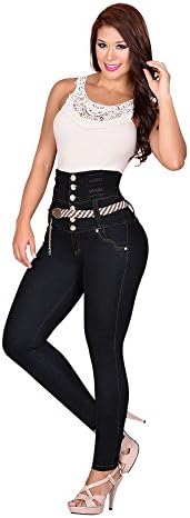 High Waist Posesion Colombian Push Up Jean 6405 - Black - Size 1-2 USA (6 Colombia)