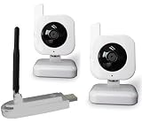 2.4GHz Digital Wireless Security Camera System Plugs Into your Computer or Laptop Includes 2 Complete Wireless Cameras (100% Wi-Fi Interference Free)