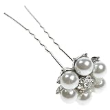 Exquisite Floral Design Pearl and Swarovski Hair Pin