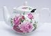 Fine English Bone China 6 Cup Teapot with Infuser Summertime Rose Pink