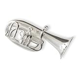 Bijou musique broche en argent : tuba basse