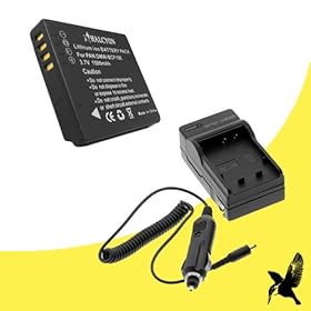 Halcyon 1500 mAH Lithium Ion Replacement Battery and Charger Kit for Panasonic Lumix DMC-FH20 14.1 MP Digital Camera and Panasonic DMW-BCF10