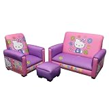 Hello Kitty Toddler Sofa, Chair and Ottoman Set, Lavender