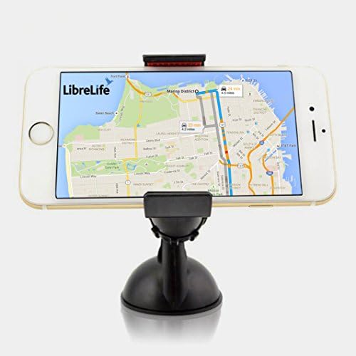 Universal Phone Car Mount + Free USB Car Charger by LibreLife. Handsfree, Easy to use GPS &amp; make Calls, for Dashboard &amp; Windshield. Fits Iphone 6s/6s Plus, Samsung Galaxy S6/S5,Galaxy Note 5/4 &amp; More