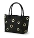 Koko Michelle Lunch Bag, Black Nylon with Gold Grommets