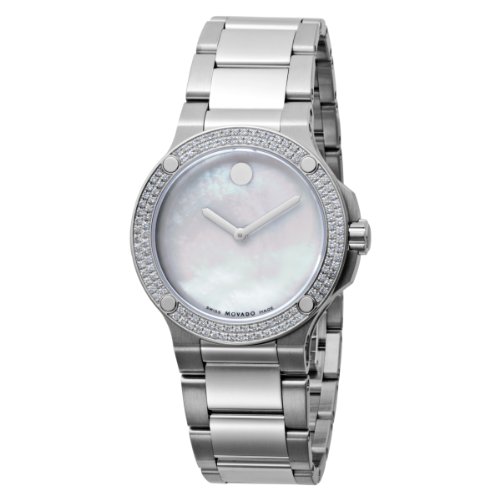 Movado Womens 606293 SE Extreme Stainless-Steel Bracelet White Mother-of-Pearl Dial Watch