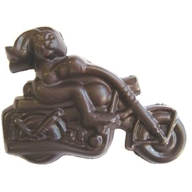 Chocolate Easter Bunny on a Motorcycle – Flat Style Milk Chocolate