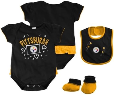 Pittsburgh Steelers Newborn 3 Piece Onesie Infant Set Size 6 - 9 Months - Team Colors