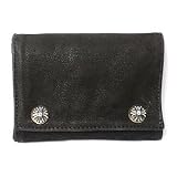 クロムハーツ CHROME HEARTS 財布　ウォレット　３フォールド　クロスボタンズ　ダークブラウン　デストロイレザー