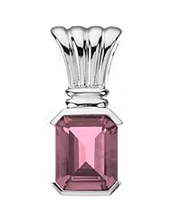 14K White Gold Emerald Cut Pink Tourmaline Pendant -- LIFETIME WARRANTY