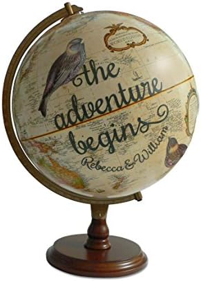 Custom "Adventure Begins" Bird Travel Push Pin Globe