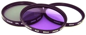 Zeikos ZE-FLK62 62mm Multi-Coated 3 Piece Filter Kit (UV-CPL-FLD)