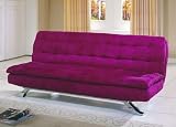 Contemporary Violet Red Microfiber Futon Sofa w/Mattress Pad