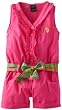 U.S. Polo Assn. Girls 2-6X Button-Up Ruffled Romper
