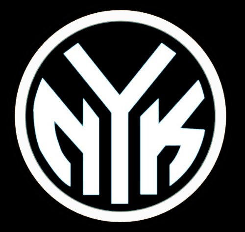 NEW YORK KNICKS "NYK" LOGO - 5.5" WHITE Decal - Vinyl Decal Window Sticker - New York Knicks #17 - Notebook, Laptop, Ipad, Window, Wall, Car, Truck, Motorcycle - NOTEBOOK, LAPTOP, WINDOWS, WALLS, CARS, TRUCKS, MOTORCYCLES, ETC.