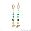 LeaderLine! Made in Italy Stylish Earrings with 4.50 Topaz, Jade and Pearl Made of 18K Gold.