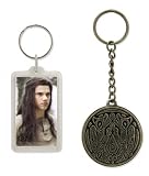 The Twilight Saga: New Moon - Merchandise (Keychain Set - Long Haired Jacob & Quileute Tribe Logo) (Size: 1" x 2")