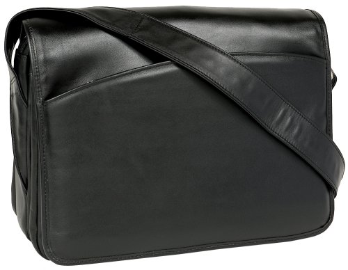 McKleinUSA Lakeview 43725 I Series Full Grain Cashmere Napa Leather Laptop Messenger Bag Black