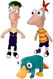 Disney Phineas and Ferb Set of 3 Plush 9 Inch Figures [Phineas, Ferb & Perry]