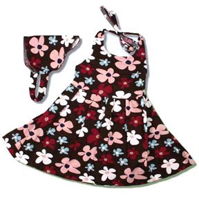 Flower Power Retro Print Halter Dress