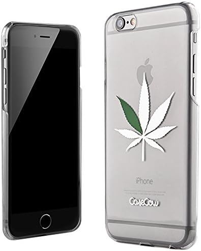 iPhone 6 / 6s (4.7") 420 Weed Case, Casecow Silver Marijuana Leaf Clear Hard Cover Cannabis Pot Mary Jane Accessdories