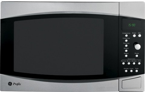 GE Profile: PEB1590SMSS 1.5 Cu. Ft. capacity Countertop Convection/Microwave Oven with 1000 Watts, Glass Turntable and Optional built-in trim kit: Stainless Steel