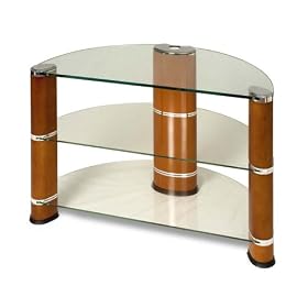 Avatar PTV4  - LCD & Plasma Glass TV Stand to 32"  - Clear Glass With Cherry Legs