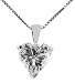 Gorgeous Sterling Silver 925 Heart Shape 8mm Clear CZ Center Pendant Necklace with Silver Chain - AAAAA quality