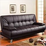 Coaster Futon Sofa Bed With Removable Arm Rests Brown Vinyl