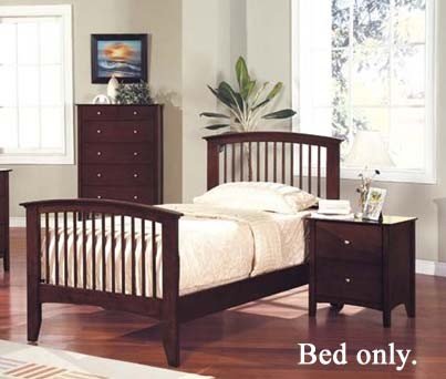 Full Size Bed Contemporary Style Espresso Finish