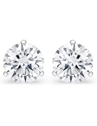 0.64 ct Ladies Round Cut Diamond Martini Setting Stud Earrings In 18 Karat White Gold