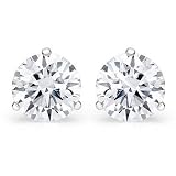 0.26 ct Ladies Round Cut Diamond Martini Setting Stud Earrings In 14 Karat White Gold