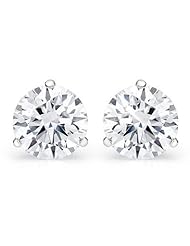 1.10 ct Ladies Round Cut Diamond Martini Setting Stud Earrings In 14 Karat White Gold