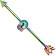 Arrow and Skull Rainbow Anodized Titanium Industrial Project Bar 40mm