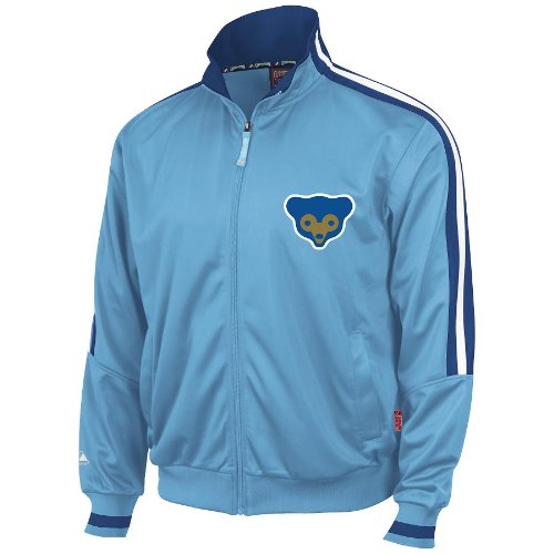 MLB Chicago Cubs 1968-69 Cooperstown Adult Long Sleeve Full Zip Fleece Track Jacket (Pro Columbia/Pro Royal/Pro Wht, Medium)