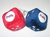 ATLANTA BRAVES Team Logo Pair of FUZZY DICE