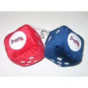 Click here to buy ATLANTA BRAVES Team Logo Pair of FUZZY DICE by  Freemont Die .