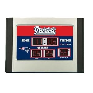 New England Patriots Scoreboard Desk Clock by 