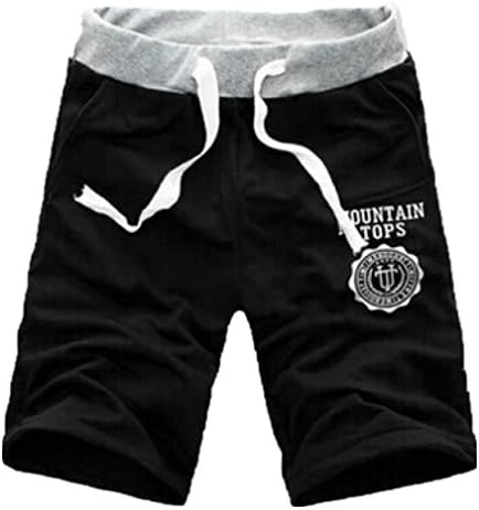 Henioral Men's Casual Running Biking Athletic Sweatpant Short Shorts Black