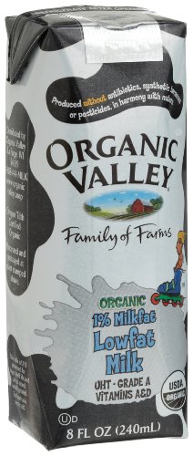 Organic Valley White Lowfat Milk, 8-Ounce Aseptic Carton (Pack of 12)