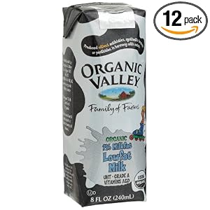Organic Valley White 1 % Milkfat Lowfat Milk, 8-Ounce Carton (Pack of 12)