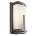 Kichler Lighting 49110AVI FL Leeds 12-1/2-Inch Light Fluorescent Outdoor Wall Lantern, Anvil Iron with Satin-Etched Cased Opal Glass