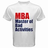 Men's Customized MBA 100% Cotton White T-shirt
