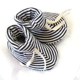 Sckoon Organic Cotton Baby Booties Navy Stripes - One Size