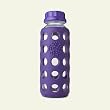 Lifefactory 9-Ounce Glass Beverage Bottle, Royal Purple