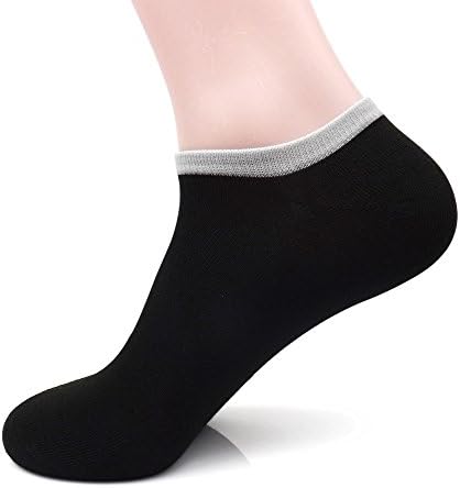 OurSilkRoad Men's Cotton no Show Crew Socks Pack of 6 Black (Gray)