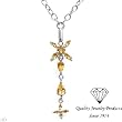 Necklace with 2.83 CTW Genuine Citrines Made of 925 Sterling silver adjustable"